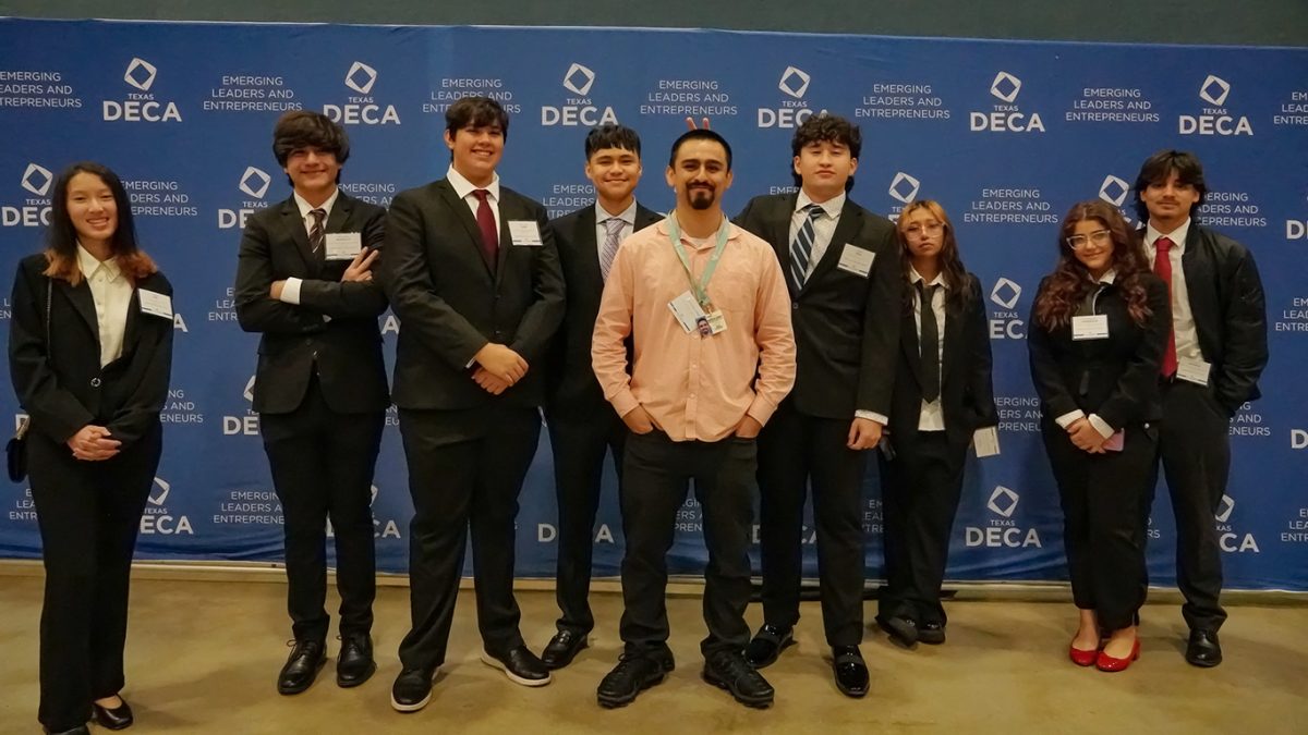 The 2025 DECA club at the Schertz Civic Center.